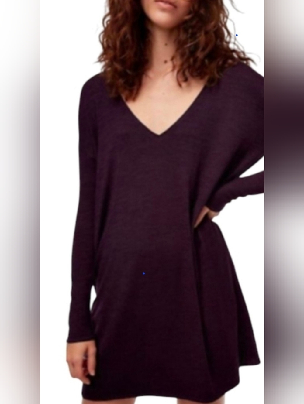 Aritzia Wilfred Free Gail Oversized Tunic With Pockets Purple Thistle